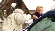 Tilda Swinton laughs with John Berger: "When we got there in mid-December, literally a couple of hours before a blizzard snowed us in, we made a film about winter …"